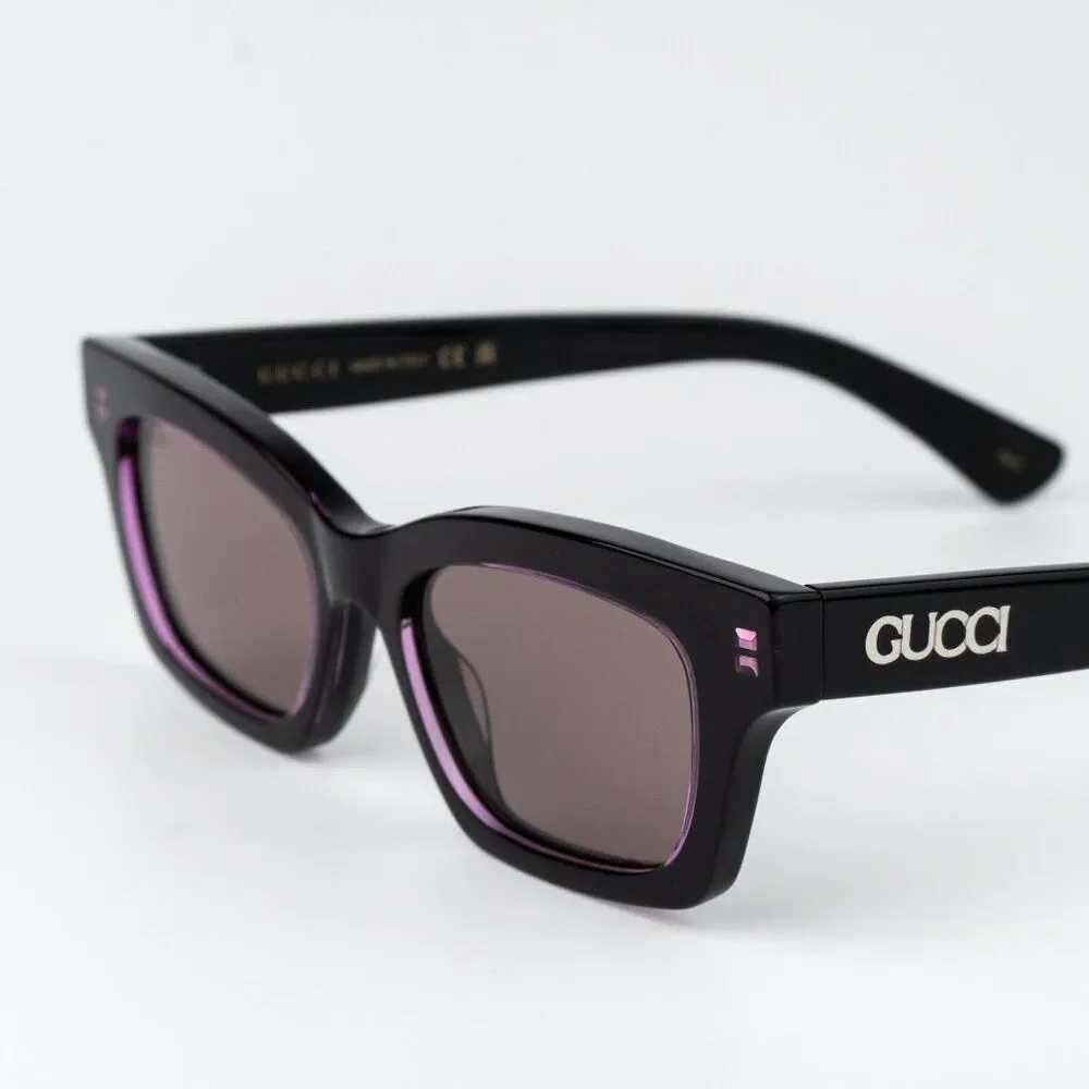 Gucci Women Sunglasses Black Violet Cat Eye GG1790S 003 NEW AUTHENTIC